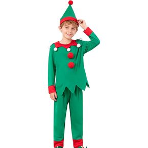 Christmas Elf Dress Up for Kids Xmas Festive Boys Santa's Helper Outfit in Kuwait