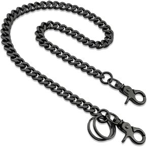 سلسلة محفظة للرجال والنساء، سلسلة مفاتيح للجيب شديدة التحمل مقاس 23 بوصة مع حلقتين للمفاتيح والسراويل والجينز والحزام - لون رصاصي - 1P in Kuwait