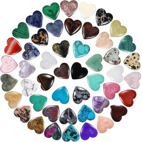 144 قطعة من أحجار الكريستال على شكل قلب، 0.8 بوصة من أحجار القلق والبلورات السائبة وحجر الشفاء، مجموعة أحجار كريمة كريستالية طبيعية من حجر الكريستال لهدايا ديكور التأمل DIY موازنة الشاكرا in Kuwait