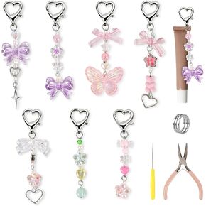 Lip Gloss Keychain Bulk, Lip Balm Holder Keychains with Cute Exquisite Charm Jewelry, Lipstick Keychain Accessories in Saudi Arabia