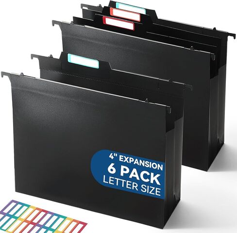 مجلدات ملفات معلقة من البلاستيك عالي السعة ، جيب 4 بوصات متوسع مع مقاطعات متحركة ، والخدمة الثقيلة لخزانة الإيداع ، وعلامات التبويب القابلة لإدراج ، وحجم الرسالة - 2 عبوة in Kuwait