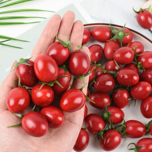 Artificial Cherry Tomatoes, 25 Pcs Simulation Cherry Tomatoes Fake Fruit Decoration for Home Kitchen Christmas Party Decor Photography Props in Saudi Arabia