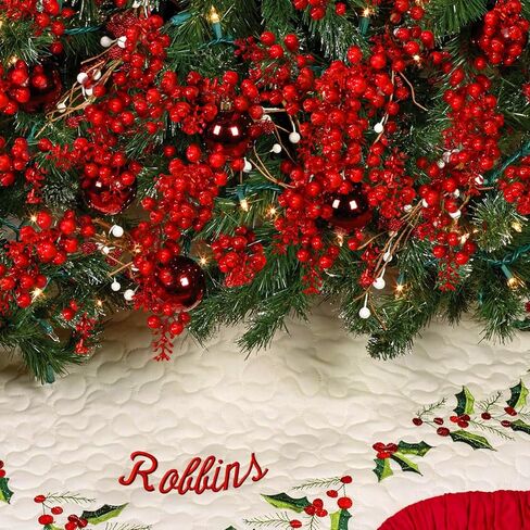 10Pcs Red Holly Berry Stem Picks - Decorative Wire Stem Branch Sprays for Christmas Tree Decoration, Holiday Decor, Silk Flower Arrangements, Home DIY Crafts (13cm) in Saudi Arabia