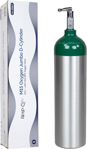 Dynarex Resp-O2 M9 Oxygen C -Cylinder with CGA 870 Post Valve – 1.7L Standard Size Oxygen Cylinder - Lightweight Aluminum Portable Tank with 255L Oxygen Capacity in Saudi Arabia