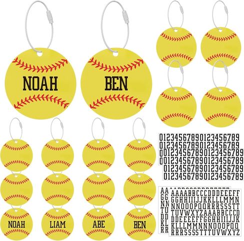 12 Pcs Baseball Softball Luggage Tags for Suitcases with 4 Sheets UV Stickers Personalized Travel Tags for Team Gifts in Saudi Arabia