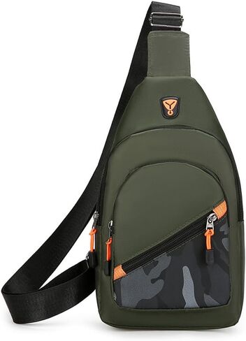 Sling Backpack Crossbody Sling Bag for Men, Lightweight Hiking Daypack Shoulder Chest Bag with Camouflage Front Pocket in Saudi Arabia