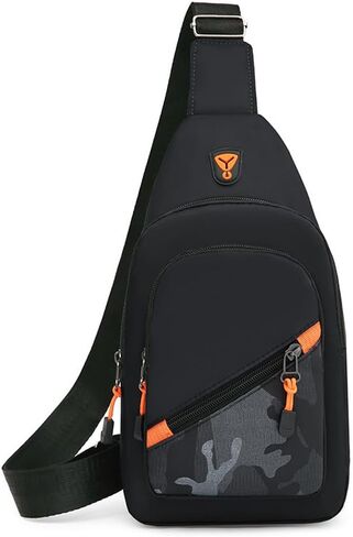Sling Backpack Crossbody Sling Bag for Men, Lightweight Hiking Daypack Shoulder Chest Bag with Camouflage Front Pocket in Saudi Arabia