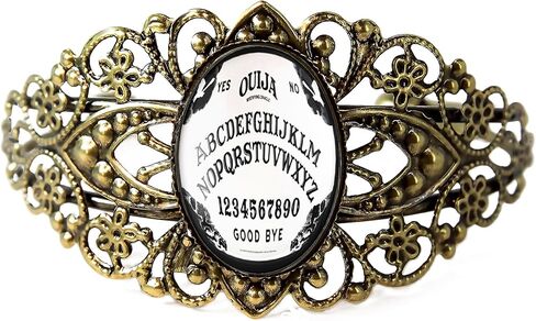 سوار على شكل لوح Ouija على الطراز الفيكتوري، مصنوع من سبيكة معدنية قابلة للتعديل، طراز الهالوين القوطي، متوفر باللون البرونزي العتيق، والفضي، والأسود 45-CB in Saudi Arabia