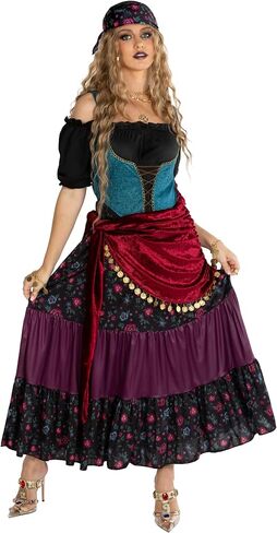 Morph Gypsy Costume Womens Fortune Teller Costume Women Fortune Teller Outfit Halloween in Saudi Arabia