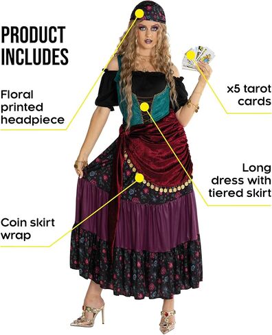 Morph Gypsy Costume Womens Fortune Teller Costume Women Fortune Teller Outfit Halloween in Saudi Arabia