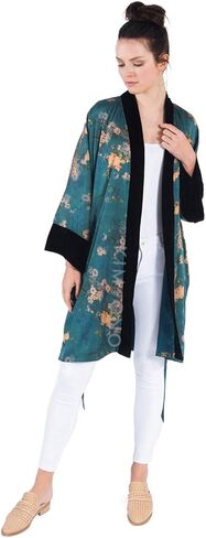 KIM+ONO Women's Kimono Wrap Short - Watercolor Floral in Saudi Arabia