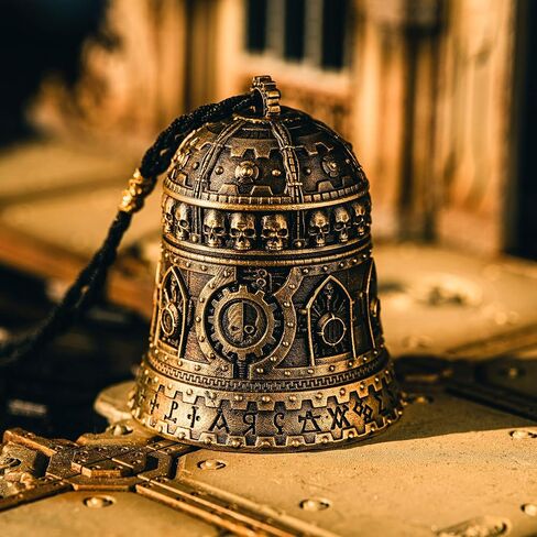 Starforged Warhammer 40K جرس الهيمنة من Ominissah Adeptus Mechanicus قلادة نحاسية حبل مضفر أسود آخر in Kuwait