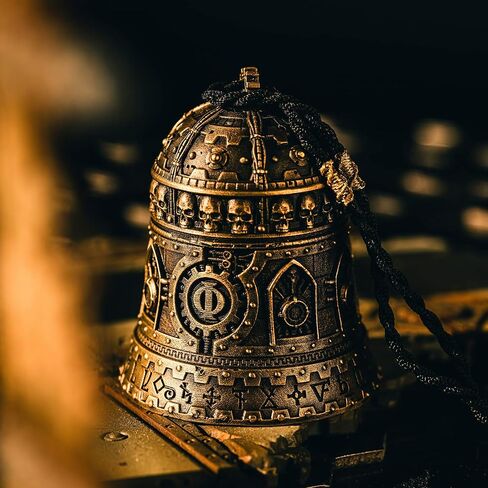 Starforged Warhammer 40K جرس الهيمنة من Ominissah Adeptus Mechanicus قلادة نحاسية حبل مضفر أسود آخر in Kuwait