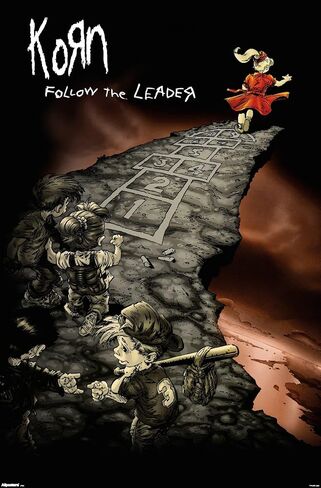 Korn - ملصق حائط Follow The Leader، مقاس 34 بوصة طولًا × 22.4 عرضًا، إصدار غير مؤطر in Kuwait
