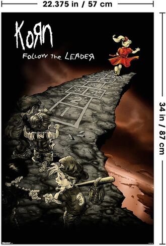 Korn - ملصق حائط Follow The Leader، مقاس 34 بوصة طولًا × 22.4 عرضًا، إصدار غير مؤطر in Kuwait