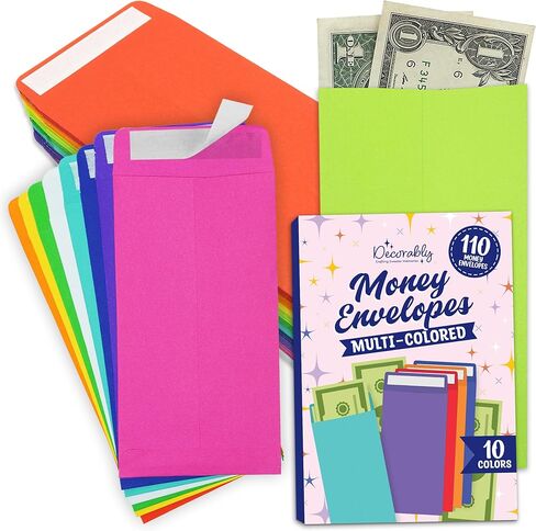 Decorably 110 Pack Black Money Envelopes for Cash, 3.5x6.5in Small Cash Envelopes for Money, Coins, Tickets, Tip, Gift, Trinkets in Saudi Arabia