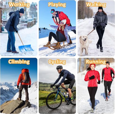 Rechargeable Electric Heated Gloves for Women Men, Flip Top Fingerless Heated Gloves, Full & Half Hand Heating Touchscreen Unisex Gloves for Cold Weather Work Skiing Cycling Snow Outdoor in Saudi Arabia