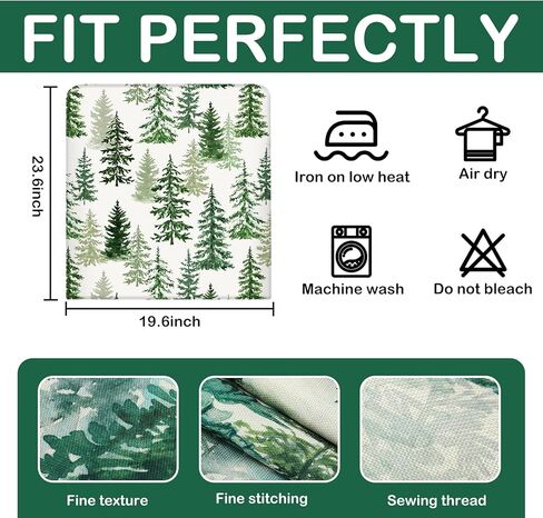 JarThenaAMCS 4Pcs Christmas Chair Back Cover Watercolor Cedar Forest Seat Covers Dining Chair Slipcover Protector for Winter Xmas Home Kitchen Decor in Saudi Arabia
