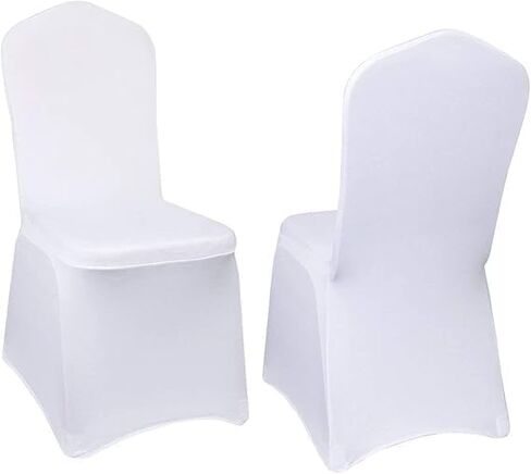 2 PCS White Stretch Spandex Folding Waterproof Chair Covers,Universal Fitted Chair Cover Protector for Wedding Party Banquet Holidays Celebration Decoration in Saudi Arabia