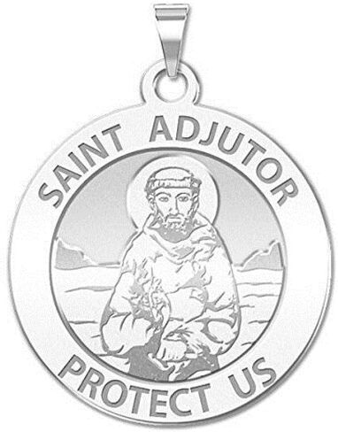 PicturesOnGold.com Saint Adjutor Religious Medal - - 3/4 Inch Size of a Nickel -Sterling Silver in Kuwait