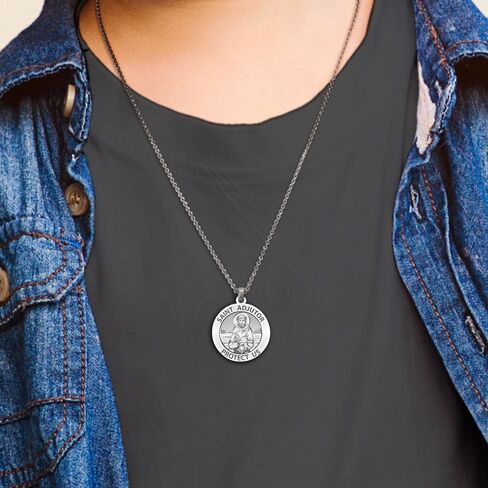 PicturesOnGold.com Saint Adjutor Religious Medal - - 3/4 Inch Size of a Nickel -Sterling Silver in Kuwait