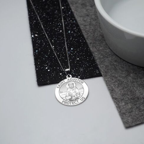 PicturesOnGold.com Saint Adjutor Religious Medal - - 3/4 Inch Size of a Nickel -Sterling Silver in Kuwait