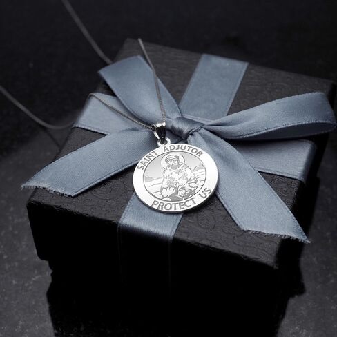 PicturesOnGold.com Saint Adjutor Religious Medal - - 3/4 Inch Size of a Nickel -Sterling Silver in Kuwait
