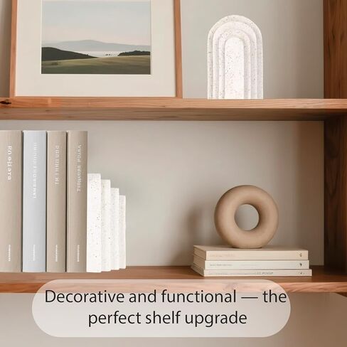 Heavy Duty Resin Bookends for Shelves - Modern Layered Arch Design, Aesthetic Home Decor,Stylish Decorative Book Ends in Saudi Arabia