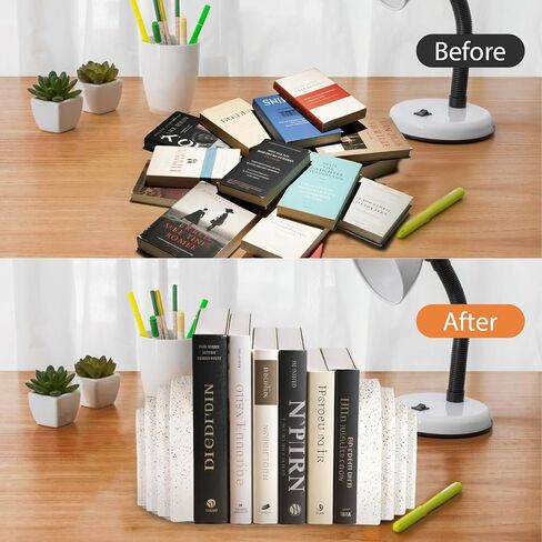 Heavy Duty Resin Bookends for Shelves - Modern Layered Arch Design, Aesthetic Home Decor,Stylish Decorative Book Ends in Saudi Arabia