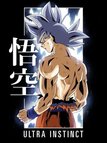 Dragonball Z Super Ultra Instinct Men's Black Graphic Crew Neck Tee in Saudi Arabia