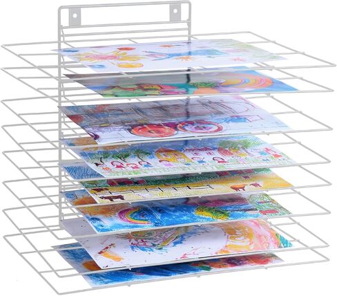 Premium Iron Art Drying Rack with 8 Removable Shelves for Classroom - 16.1 x 11.9 x 13.8 Inches - Art Storage Organizer and Painting Drying Shelf in Saudi Arabia