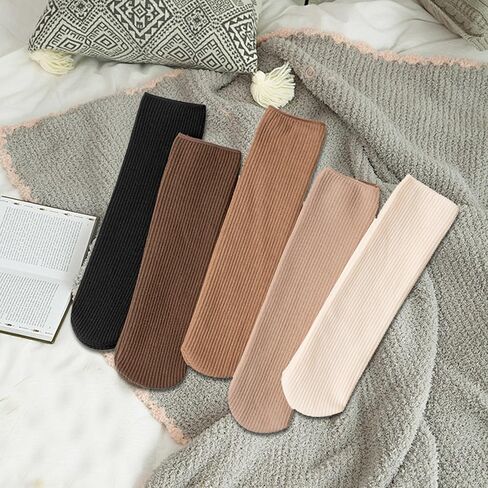 5Pcs Mid-Calf Thermal Socks Set, Plush Lined Winter Boot Socks for Cold Weather Indoor and Outdoor Wear in Saudi Arabia