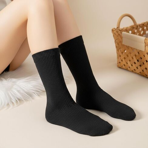 5Pcs Mid-Calf Thermal Socks Set, Plush Lined Winter Boot Socks for Cold Weather Indoor and Outdoor Wear in Saudi Arabia