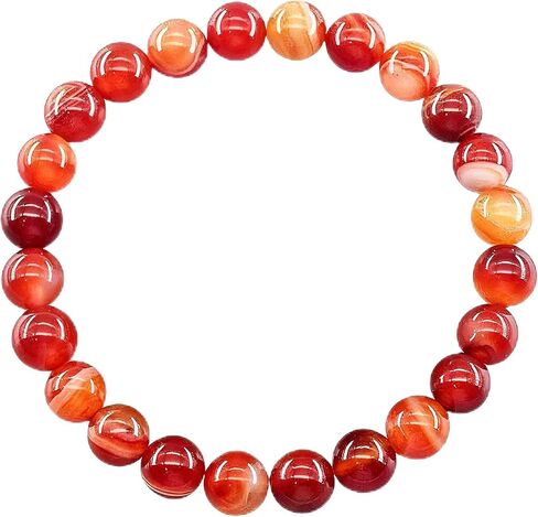 8mm Natural Stone Beads Stretch Bracelet, Round Bead Strand for Women Men | Multicolor Elastic Crystal Jewelry in Kuwait
