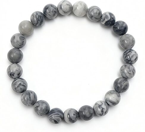8mm Natural Stone Beads Stretch Bracelet, Round Bead Strand for Women Men | Multicolor Elastic Crystal Jewelry in Kuwait