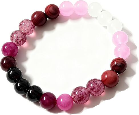 8mm Natural Stone Beads Stretch Bracelet, Round Bead Strand for Women Men | Multicolor Elastic Crystal Jewelry in Kuwait