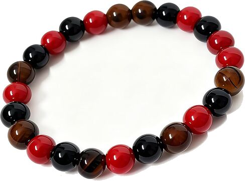 8mm Natural Stone Beads Stretch Bracelet, Round Bead Strand for Women Men | Multicolor Elastic Crystal Jewelry in Kuwait