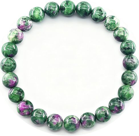 8mm Natural Stone Beads Stretch Bracelet, Round Bead Strand for Women Men | Multicolor Elastic Crystal Jewelry in Kuwait