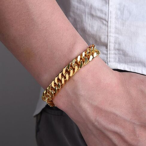 Stainless Steel Cuban Chain Bracelets for Men & Women - 6.5/7/7.5/8/9 Inch Gold Plated & Silver Stainless Steel Fashion Jewelry Bracelet fall fashion jewelry womens fashion in Saudi Arabia