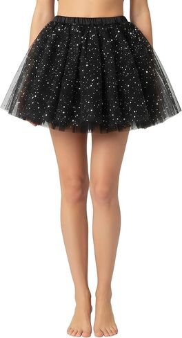 Tutu Skirt for Women Classic 3 Layered Tulle with Linning Sequin Stars Ballet Dance Tutus,Adult Size in Saudi Arabia
