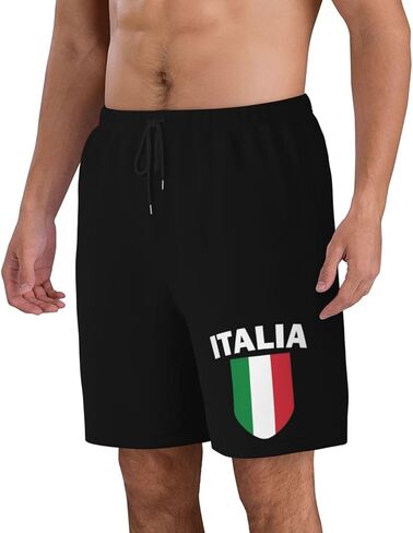 شورت سباحة رجالي بعلم إيطاليا Love Italia للرجال سريع الجفاف مقاس 7 بوصات - ملابس سباحة لشاطئ هاواي in Kuwait