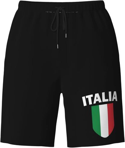 شورت سباحة رجالي بعلم إيطاليا Love Italia للرجال سريع الجفاف مقاس 7 بوصات - ملابس سباحة لشاطئ هاواي in Kuwait