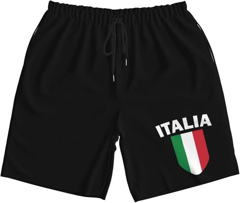 شورت سباحة رجالي بعلم إيطاليا Love Italia للرجال سريع الجفاف مقاس 7 بوصات - ملابس سباحة لشاطئ هاواي in Kuwait