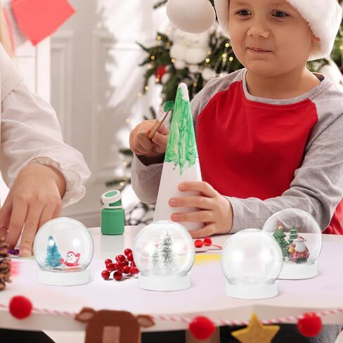 12pcs DIY Clear Plastic Snow Globe, Empty Water Globe for Christmas Crafts, 2.87 x 2.63 Inch, Transparent Plastic in Saudi Arabia