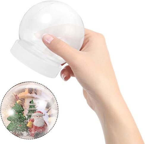 12pcs DIY Clear Plastic Snow Globe, Empty Water Globe for Christmas Crafts, 2.87 x 2.63 Inch, Transparent Plastic in Saudi Arabia