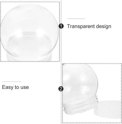12pcs DIY Clear Plastic Snow Globe, Empty Water Globe for Christmas Crafts, 2.87 x 2.63 Inch, Transparent Plastic in Saudi Arabia
