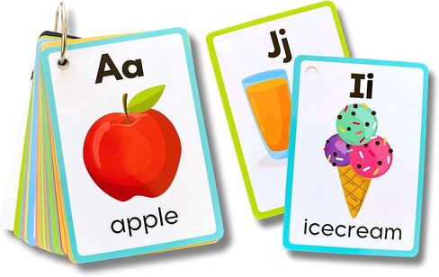 Alphabet Flash Cards for Kids, Early Learning First Word Cards for Preschool Children and Toddlers, Teach ABC Letters, English Words, Uppercase and Lowercase in Saudi Arabia