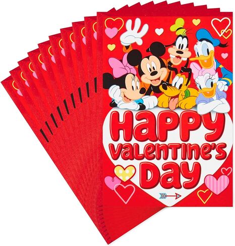 Hallmark Disney Valentines Day Cards for Kids School و Mickey Mouse و Friends (10 بطاقات عيد الحب مع الأظرف) in Saudi Arabia