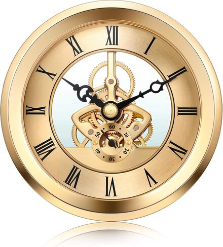 Hicarer 4 1/16 Inch Gold Skeleton Clock Insert with Gold Bezel in Saudi Arabia