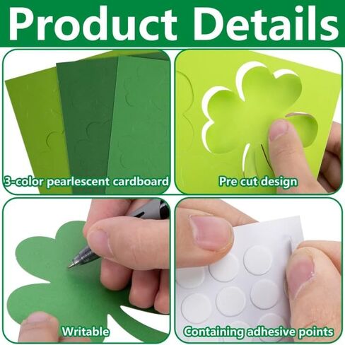 240 Pcs St. Patrick's Day Shamrock Cutouts Set, Pre-Cut Green Paper Clover, Lucky Shamrock Shape Cut-Outs for Irish Themed Party Decoration and DIY Crafts Supplies in Saudi Arabia